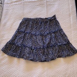Cynthia Rowley Flowy Blue Ruffle Skirt - Size Medium